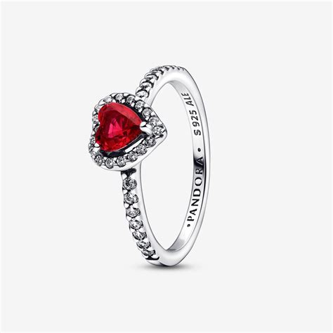 Elevated Red Heart Ring | Sterling silver | Pandora Malaysia