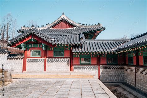 Gyeonghuigung Palace, traditional architecture in Seoul, Korea Stock ...