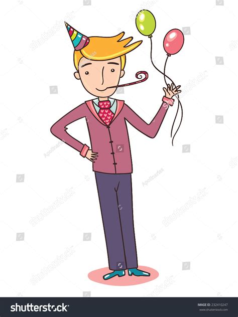 Happy Birthday Cartoon Man On White Stock Vector (Royalty Free ...