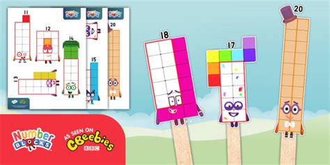 FREE Numberblocks: 11-20 Stick Puppets (Lehrer gemacht)