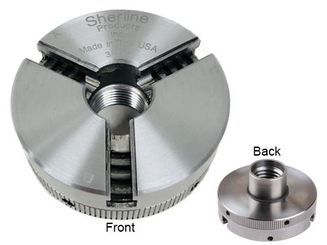 3.1" 3-Jaw Self-Centering Wood Lathe Chuck Body - 1″-8 Thread - Sherline Products