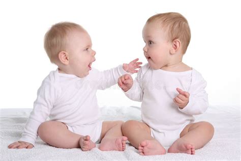 Two babies talking stock photo. Image of couple, little - 7433336