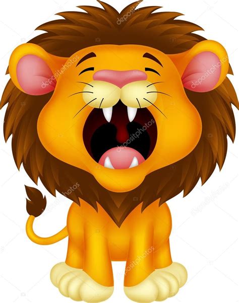 Lion cartoon roaring — Stock Vector © tigatelu #35064625