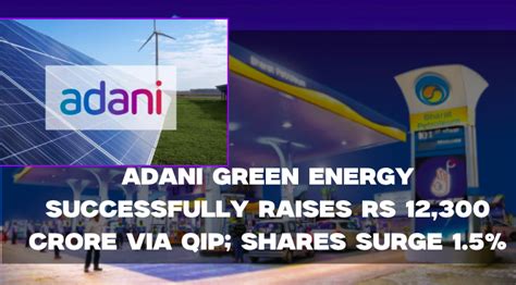 Adani Green Energy Successfully Raises Rs 12,300 Crore via QIP; Shares ...