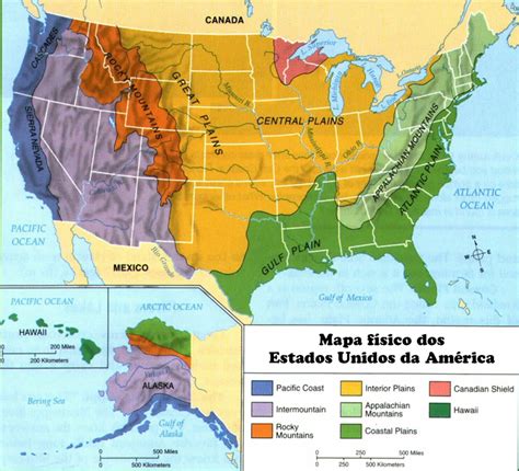 Mapas dos Estados Unidos da America | Roteiros e Dicas de Viagem