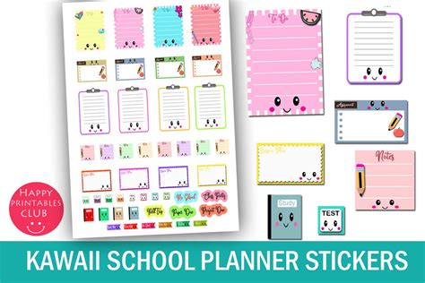 Kawaii School Planner Stickers- School Planner Stickers