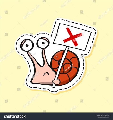 Snail Sticker Funny Emoji Nature Character Stock Vector (Royalty Free) 1513496372 | Shutterstock