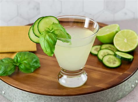 Cucumber Martini Recipe with Basil, Lime, and Ginger