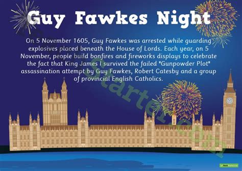 Guy Fawkes Night Poster Teaching Resource | Teach Starter | Guy fawkes night, Guy fawkes, World ...