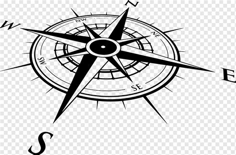 Compass rose, compass, angle, technic, monochrome png | PNGWing