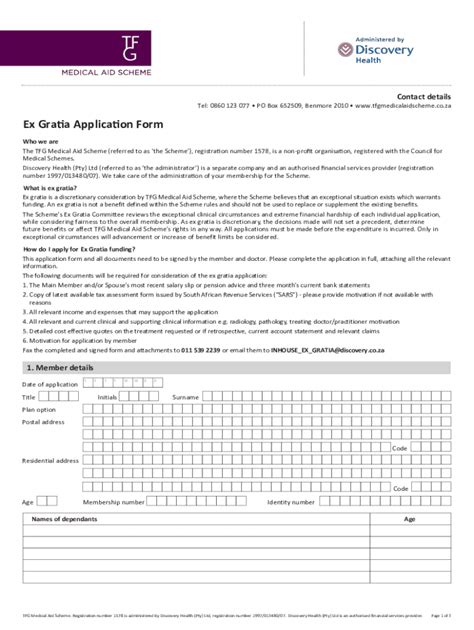 Fillable Online Fillable Online Online Ex gratia application form - TFG ... Fax Email Print ...