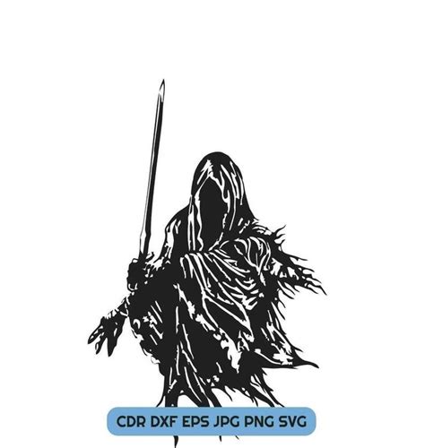 Nazgul silhouette, Lord of the Rings svg file, Lotr vector instant ...