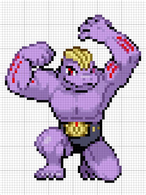 #67 Machoke | Pixel art, Pixel art pokemon, Pokemon bead