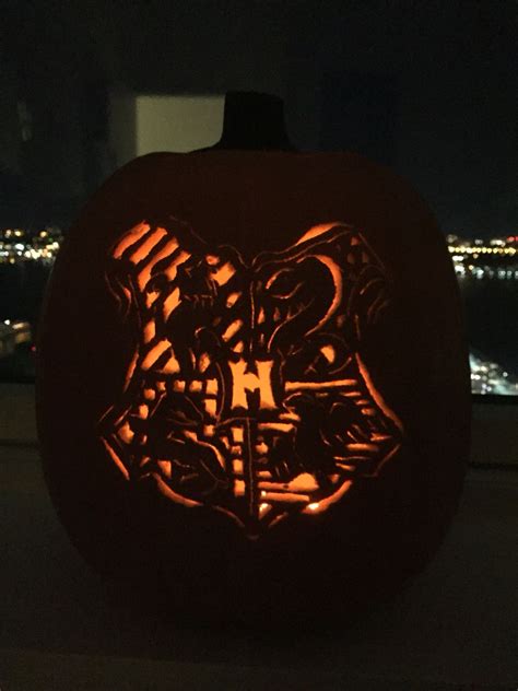 Hogwarts Crest pumpkin carving! | Pumpkin carving, Hogwarts crest, Carving