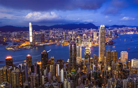 Wallpaper Hong Kong, skyline, Hong Kong, China, Hong Kong images for ...