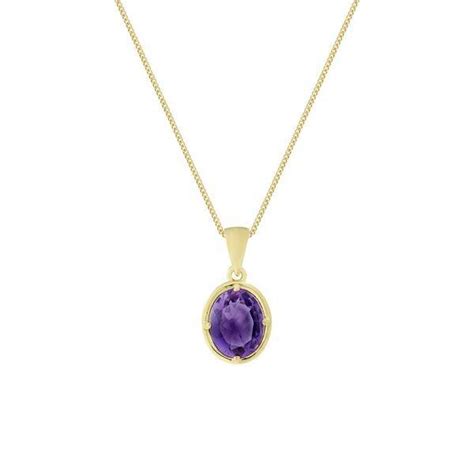 9ctyellow gold oval amethyst pendant | McGowans Jewellers