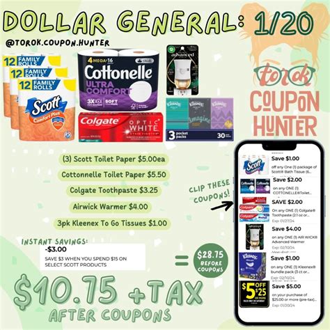 Best Dollar General Deals & Coupons Saturday 1/20 - Torok Coupon Hunter