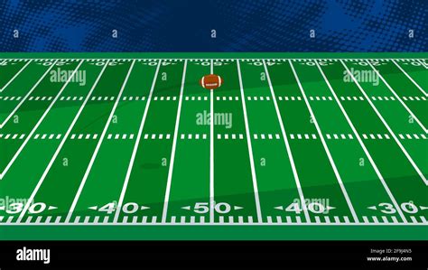 sports american football ball flying over green field. Background for ...