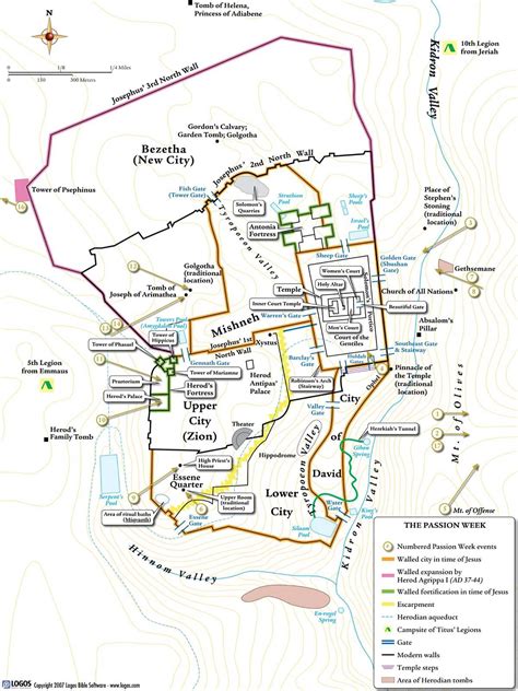 Bible Maps: Jerusalem at the Time of Jesus, 33 AD