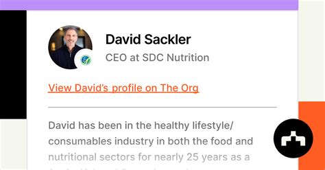 David Sackler - CEO at SDC Nutrition | The Org