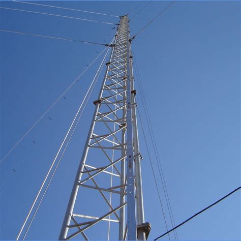 Triangle Self Supporting Antenna Tower Signal Transmission Guyed Wire Tower