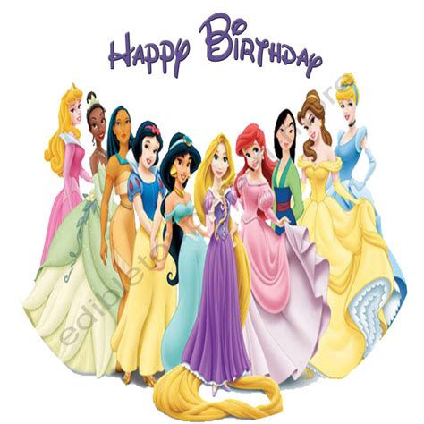 Disney Princesses Personalized Edible Print Premium Cake Toppers Frost ...