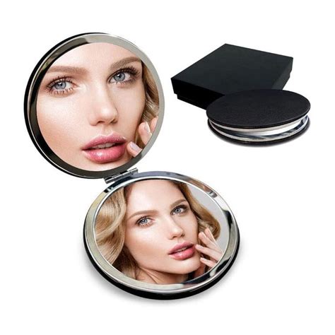 Compact Travel Makeup Magnifying Mirror - Small portable folding Mirror ...