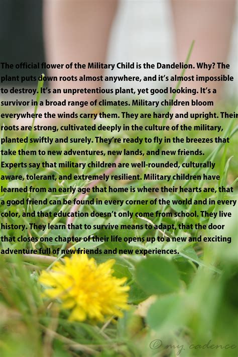 dandelions- this can be true for all children not just military. | Military kids, Word art ...