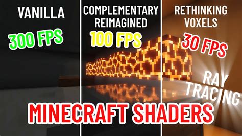 Minecraft Ray Tracing Shaders ! Comparing shaders: Vanilla | Complementary | Rethinking Voxels ...