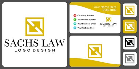 Letter S L monogram law logo design with business card template. 8636076 Vector Art at Vecteezy