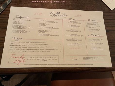 Online Menu of Colletta Restaurant, Cary, North Carolina, 27511 - Zmenu