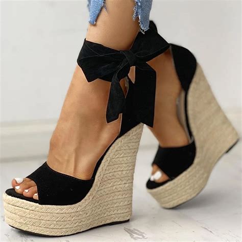 Tied Detail Platform Heeled Sandals | Black sandals heels, Sandals heels, Pretty sandals