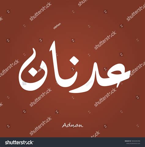 Vector Arabic Name Calligraphy Text Adnan Stock Vector, 45% OFF