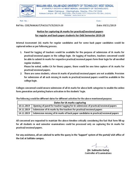 Ref No. COE/MAKAUT/FACULTY/9/2019-20 Date: 09/11/2019 | PDF