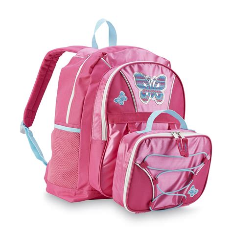 Girl's Backpack & Lunch Box - Butterflies