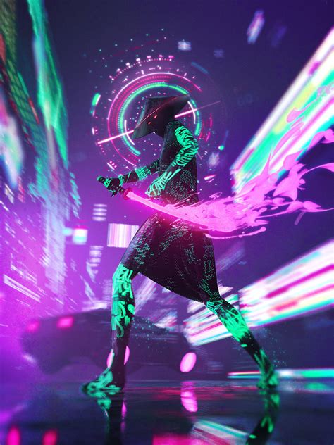 Neon samurai | Behance