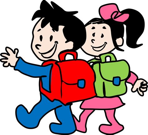 Children going to school clipart