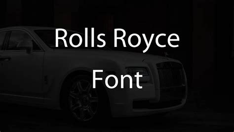 Rolls Royce Font Free Download