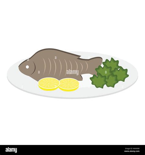 Vector Illustration of a fish dish Stock Vector Image & Art - Alamy