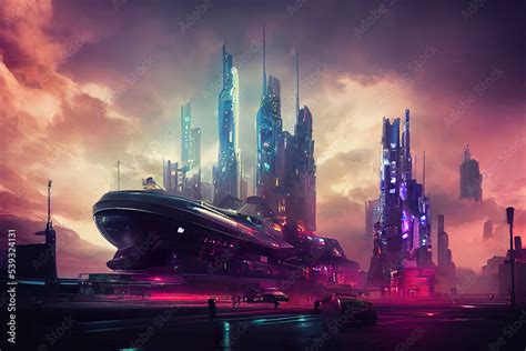 Sci-fi fantasy futuristic illustration digital background art scifi ...