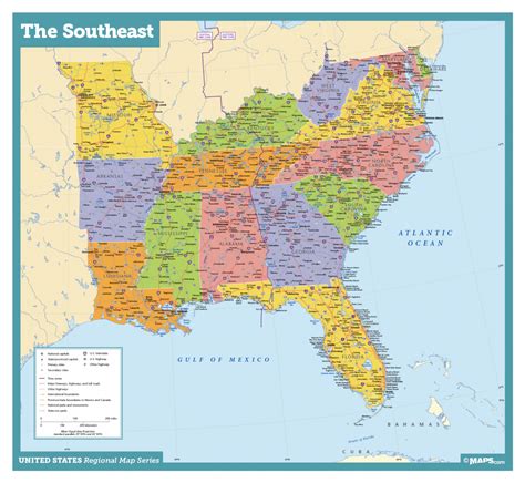 Printable Map Of Southeast United States Free Printab - vrogue.co