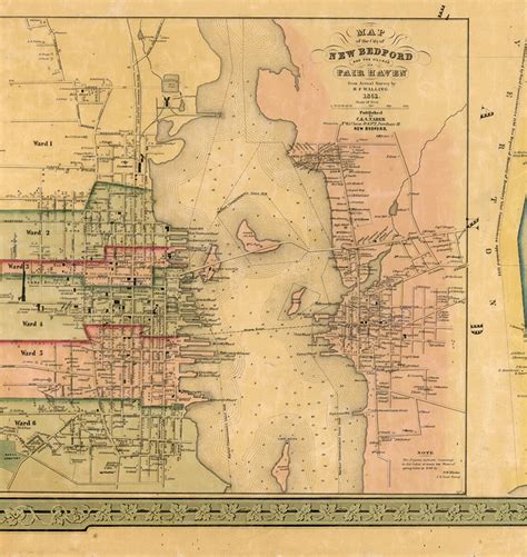 Map of Bristol County Massachusetts MA. 1852. Vintage - Etsy