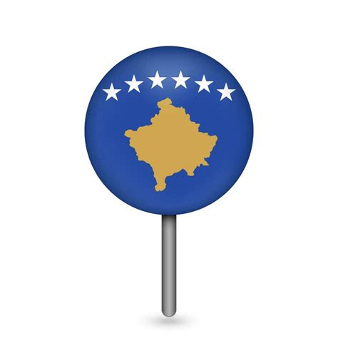 Map pointer with contry Kosovo. Kosovo flag. Vector illustration ...