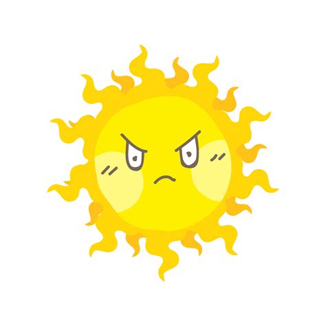 Cute angry sun vector 465303 Vector Art at Vecteezy