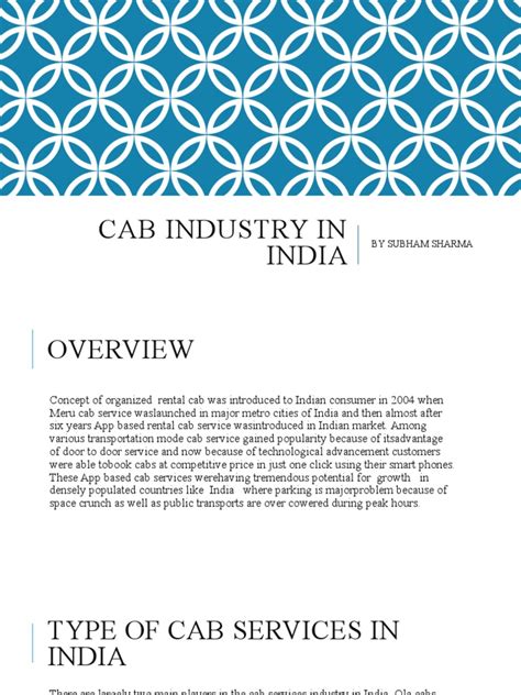 Cab Industry in India | PDF | Taxicab | Land Transport