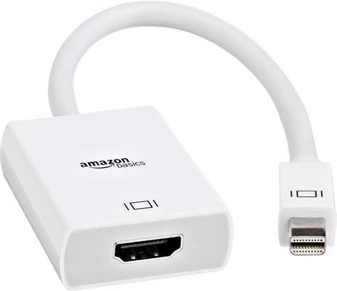 Amazon Basics Mini DisplayPort Thunderbolt To HDMI Adapter Compatible ...