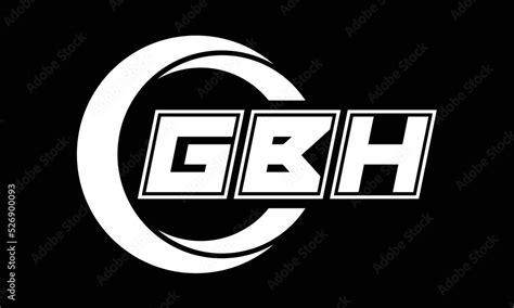 GBH three-letter circle logo design. custom font black and white logo vector template | abstract ...