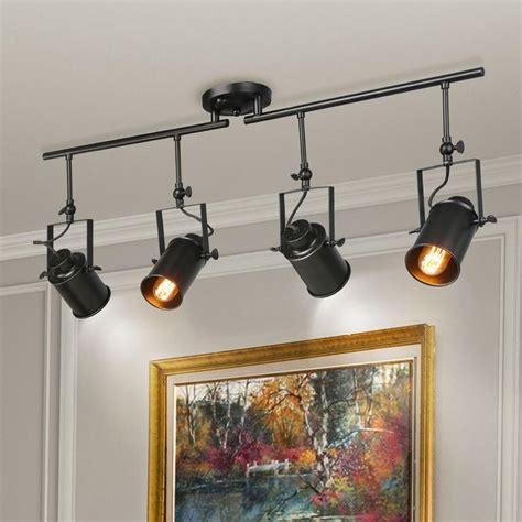 LNC Modern Rotatable Black Linear Track Lighting Kit for Bedroom, 4 ...