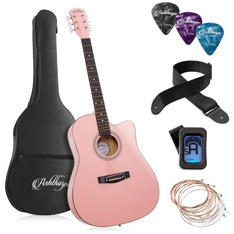 Ashthorpe 41-Inch Acoustic Guitar Starter Package for Teens and Adults ...