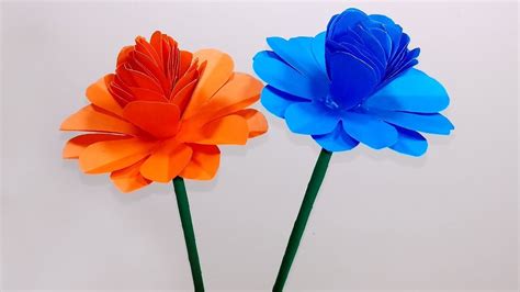 DIY Handcraft Ideas: Beautiful Stick Paper Flower, Stick Flower, Jarines Crafty Creation